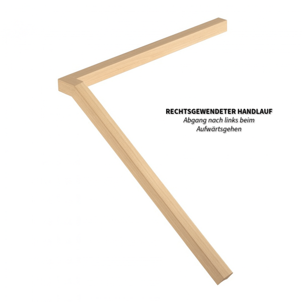 Winkel L-Handlauf Eiche Eckig 45x45 mit Gelenk verstellbar - System X25